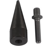 Broca para leña, cortadora de troncos de madera, vástago hexagonal cónico de acero al carbono, herramienta de perforación negra (32 mm)