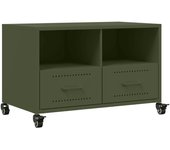 Mueble para tv | mueble de salón acero laminado en frío verde oliva 68x39x43,5 cm cfw45254