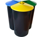 Cubo basura 40l con 3 compartimentos