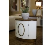 Aparador bitetto, bufé de salón, aparador de salón, despensa de cocina, 79x48 h67 cm, blanco y marrón