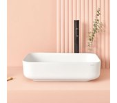 Lavabo sobre encimera ceramico catania cuadrado o rectangular 385x385 mm blanco mate