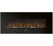 Chimenea eléctrica mural 2kw panorámica en cristal templado negro con mando a distancia