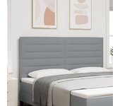 Vidaxl cabecero led diseño líneas gris claro 90 cm tela