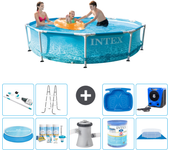 Paquete de piscina - intex - alrededor - 305x305x76 cm + accesorios a1355