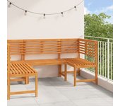 Conjunto de banco de jardín de 3 piezas de madera maciza de acacia