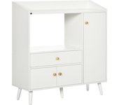 Aparador para microondas homcom mdf blanco 90x30x94 cm 835-546wt