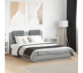 Estructura de cama sin colchón sonoma gris 135x190 cm