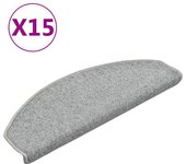 Alfombrillas de peldaños de escalera 15 piezas | alfombras de escalera | tapetes de escalera gris claro 65x24x4 cm cfw64904