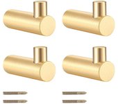 Ganchos para abrigos de pared de latón de 4 piezas, perchero dorado para ropa, perchero para colgar bufanda, sombrero, bolsa de almacenamiento, perc