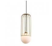 Italux simon - lámpara colgante moderna dorada 1 luz con dorado, pantalla blanca, g9