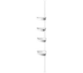 Tienda eurasia - estanteria baño con 4 baldas, blanca, sin taladro, esquinera, metálica