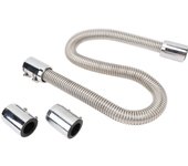 Kit de manguera de agua refrigerante flexible para radiador de 48 pulgadas, manguera de disipación de calor de acero inoxidable resistente al calor un