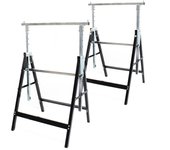 Caballetes metálicos plegables set 2 unidades altura regulable metal soportes trabajo hasta 200 kg