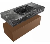 Mondiaz alan-dlux 100cm mueble de baño rust 1 cajón. con lavabo cloud centro sin orificios color lava