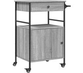 Carrito de cocina madera ingeniería gris sonoma 56x43x89,5 cm