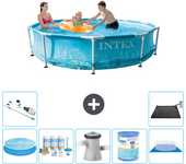 Paquete de piscina - intex - alrededor - 305x305x76 cm + accesorios a1341