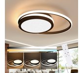 Nettlife lámpara de techo led para - lámpara negra regulable lámpara redonda moderna de 56 w con diseño de cielo estrellado, estudio,