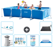 Paquete de piscina - intex - rectángulo - 450x220x84 cm + accesorios a347