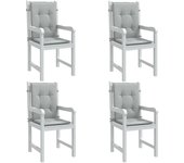 Cojines para silla respaldo bajo 4 ud tela gris claro melange v1079 100 x 50 x 4 cm / gris