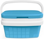 Com-fort house - nevera portátil 16 litros, azul cielo con asa rígida - porta alimentos para camping, playa, acampada