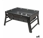 Barbacoa portátil aktive rectangular negro acero 40 x 20 x 28 cm