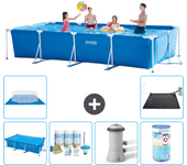 Paquete de piscina - intex - rectángulo - 450x220x84 cm + accesorios a315