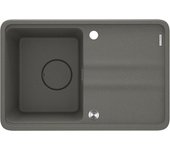 Fregadero de cocina de granito antracita - momi - 44 x 67 cm, 1 cubeta con escurridor