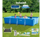 Paquete de piscina - intex - rectángulo - 450x220x84 cm + accesorios cb97