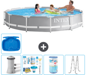 Paquete de piscina - intex - alrededor - 366x366x76 cm + accesorios a2108