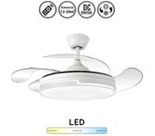 Ventilador de techo con luz silencioso dc con mando destro blanco 107 cm invierno-verano color luz regulable