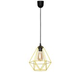 Helam karo lámpara de techo colgante con estructura de alambre negro, amarillo 24cm