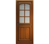 Puerta de entrada de madera acristalada, navy, al.200xl.80 p. derecha + mango y cañón (ref 010403rfp)tabla de dimensiones sin manilla