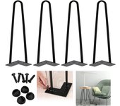 Pies de muebles - juego de 4 diy perchero, cajón y mesa altura 30cm- negro-2 barras de metal para muebles de mesa