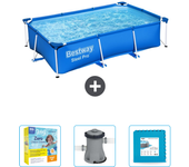 Paquete de piscina - bestway - rectángulo - 259x170x61 cm + accesorios cb7