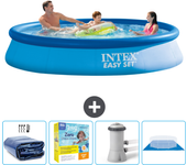 Paquete de piscina - intex - alrededor - 366x366x76 cm + accesorios cb8