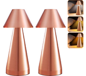 Lámpara de mesa led inalámbrica (2 unidades), lámpara de noche táctil regulable, lámpara de escritorio recargable, 3 temperaturas de color ajustables