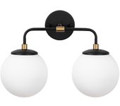 Lámpara de pared horn-12212 crema antigua negro metal vidrio 37x21x27 cm