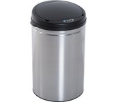 Cubo de basura homcom plateado ø30,5x51,5 cm abs y acero inoxidable