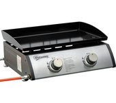Parrilla de mesa a gas bbq con 2 quemadores, parrilla de mesa a gas con manguera, acero inoxidable y metal, placa de parrilla antiadherente