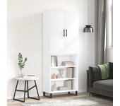 Aparador alto | aparador de comedor | armario de cocina madera contrachapada blanco 69,5x34x180 cm cfw67837