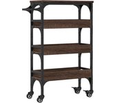 Carrito de cocina madera de ingeniería marrón roble 53x20x76 cm