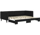 Sofá cama nido terciopelo negro 90x200 cm