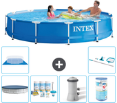 Paquete de piscina - intex - alrededor - 366x366x76 cm + accesorios a1550