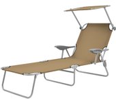 Sillón plegable con dosel steel taupe