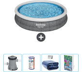 Paquete de piscina - bestway - alrededor - 366x366x76 cm + accesorios cb65