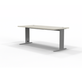 Mesa escritorio color haya claro spacio home office h40 patas metalicas con pasacables 160 x 80 x 74 cm