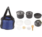 Juego de cocina para acampar portátil de alúmina dura con capacidad de carga de 10 kg y mango de acero inoxidable, utensilios de cocina para acamp