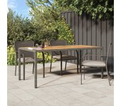 Mesa de jardín madera acacia ratán sintético 190x90x75 cm
