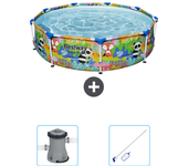 Paquete de piscina - bestway - alrededor - 274x274x66 cm + accesorios cb42