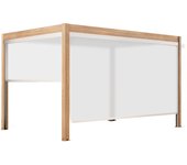 Pérgola bioclimática autoportante y motorizada con iluminación, 3x4m y 2 estores. ( 2 stores 2,60 x 2,32 m ) - oviala
